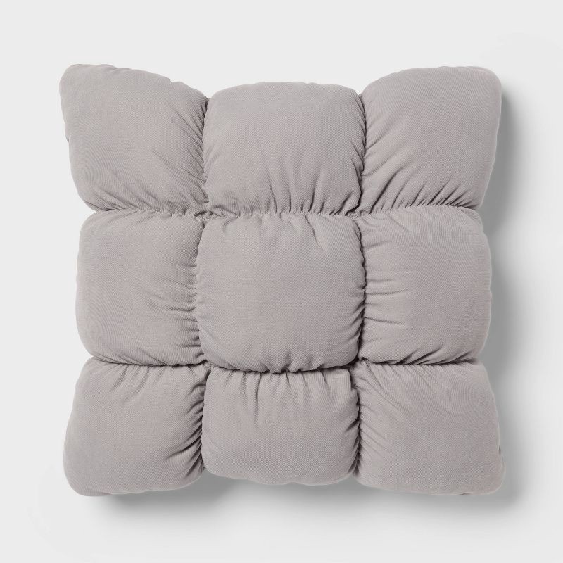 slide 1 of 4, RE Dec Square Throw Pillow Gray - Room Essentials™, 1 ct