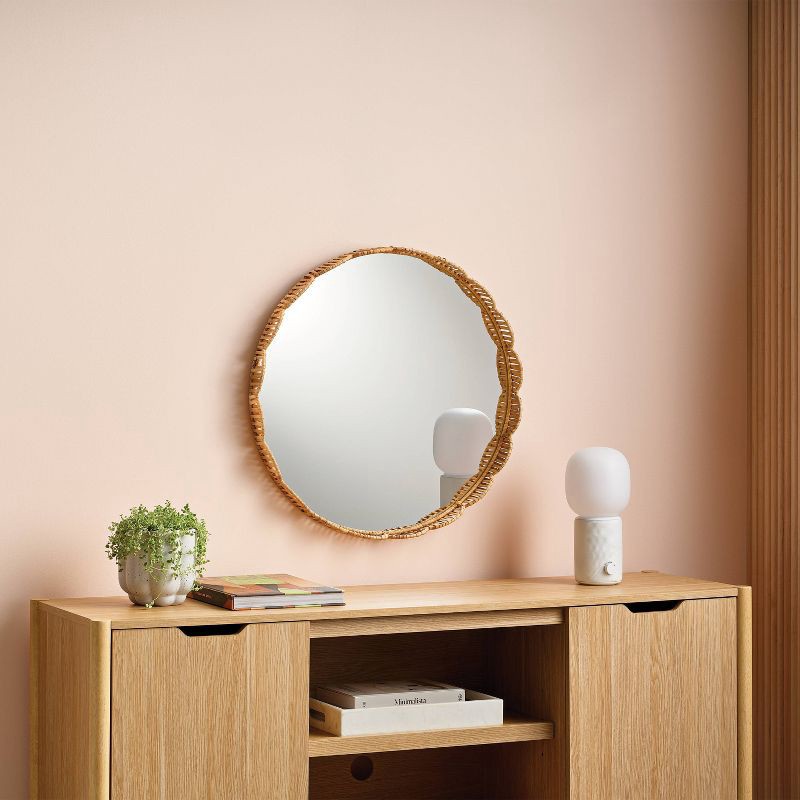 slide 2 of 3, 24" Rattan Round Wall Mirror - Room Essentials™, 1 ct