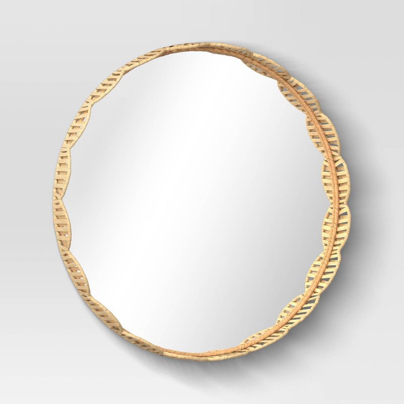 slide 3 of 3, 24" Rattan Round Wall Mirror - Room Essentials™, 1 ct