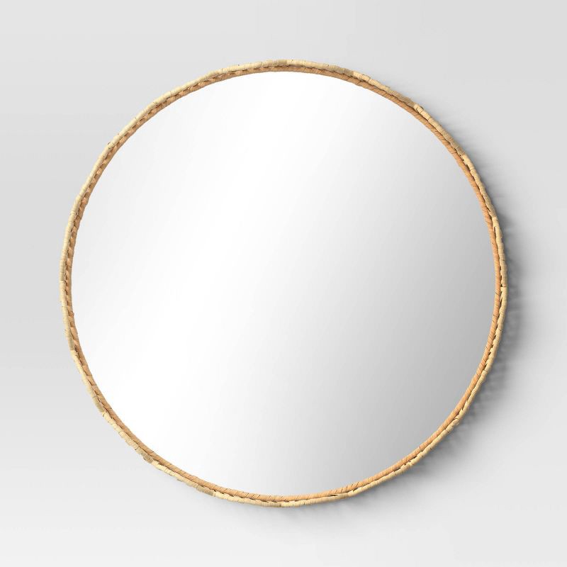 slide 1 of 3, 24" Rattan Round Wall Mirror - Room Essentials™, 1 ct
