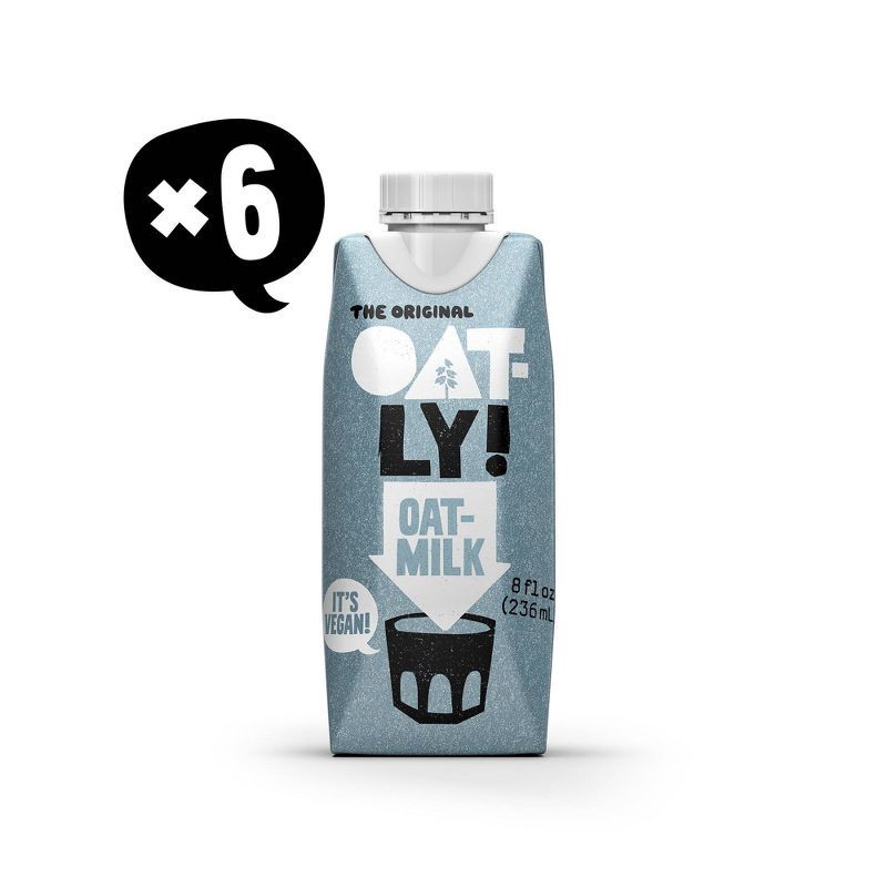 slide 6 of 10, Oatly Original Non-Dairy Oat Milk - 6pk/8 fl oz, 6 ct; 8 fl oz