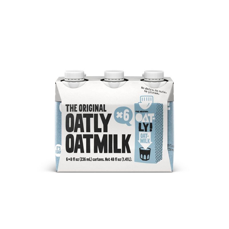 slide 1 of 10, Oatly Original Non-Dairy Oat Milk - 6pk/8 fl oz, 6 ct; 8 fl oz