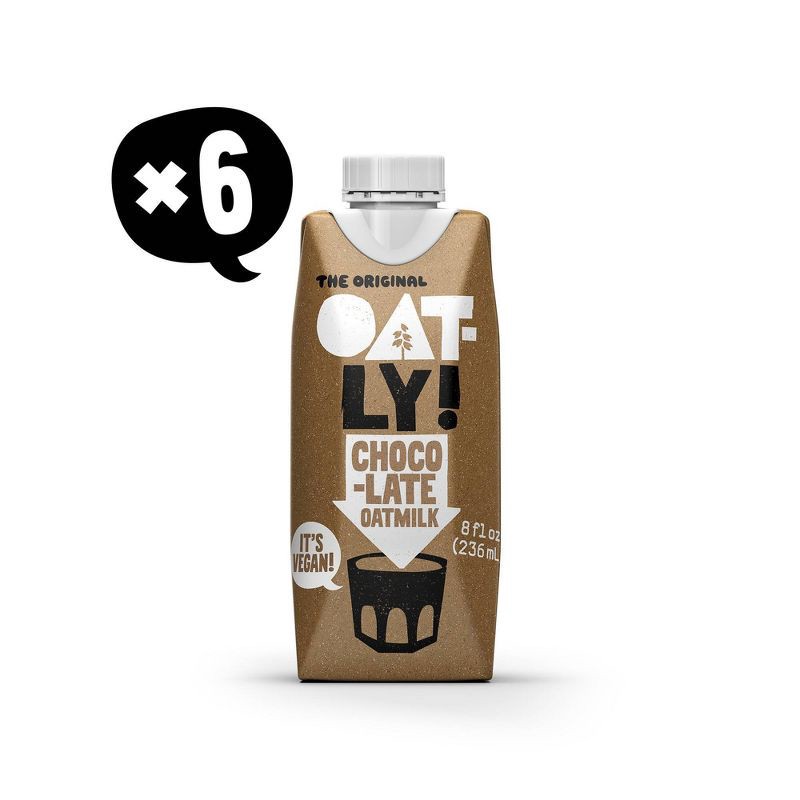 slide 10 of 11, Oatly Chocolate Non-Dairy Oat Milk - 6pk/8 fl oz, 6 ct; 8 fl oz