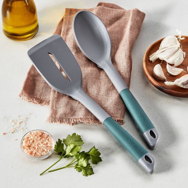 slide 3 of 3, Cuisinart 2pc Flex Touch Slotted Turner and Solid Spoon Set, 2 ct