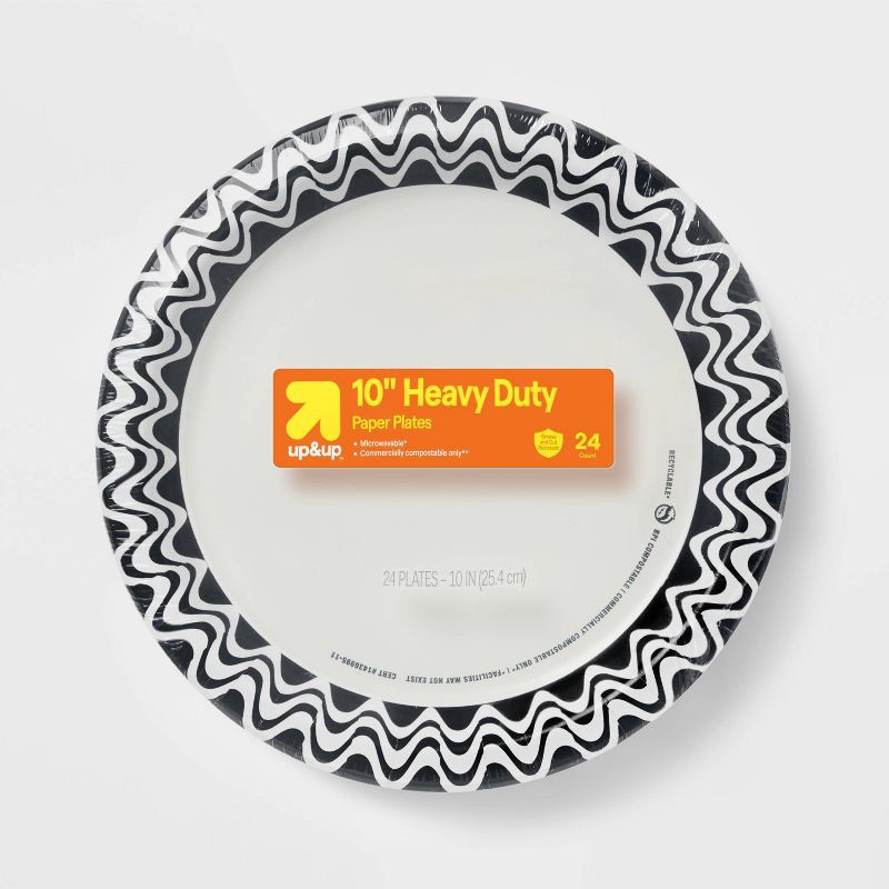 slide 1 of 3, Halloween Disposable Plates - Black - 10" - 24ct - up&up™, 24 ct