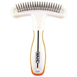 Wahl 2-in-1 Double Row Rake with Shedding Blade Dog Grooming Brushes: Stainless Steel, Desheds, For Cats & Dogs