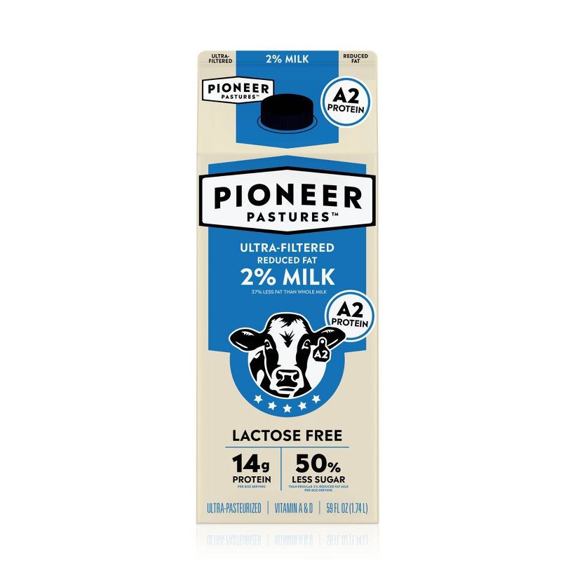 slide 1 of 9, Pioneer Pastures Lactose Free 2% A2 Milk - 59 fl oz, 59 fl oz