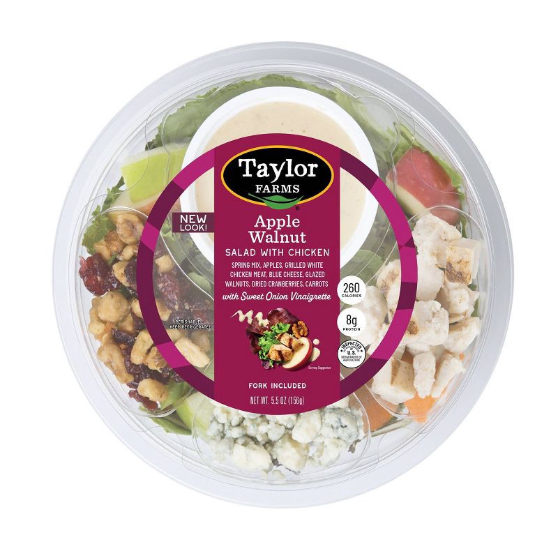 slide 1 of 4, Taylor Farms Apple and Walnut Salad with Chicken - 5.5oz, 5.5 oz