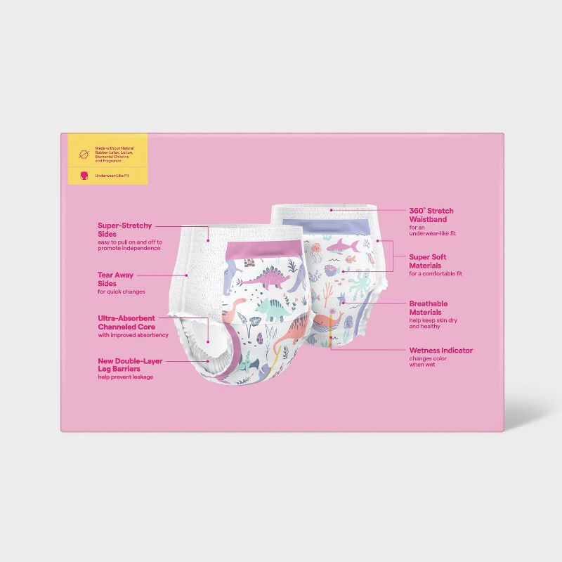 slide 4 of 7, Girls' Disposable Training Pants - 2T-3T - 94ct - up&up™, 94 ct