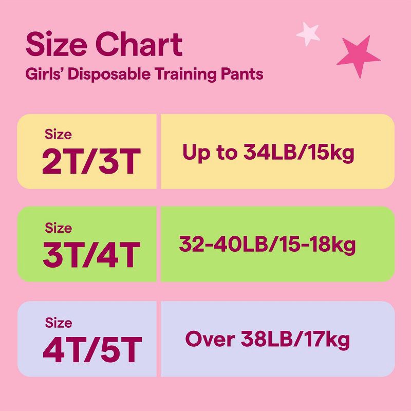 slide 6 of 7, Girls' Disposable Training Pants - 2T-3T - 94ct - up&up™, 94 ct