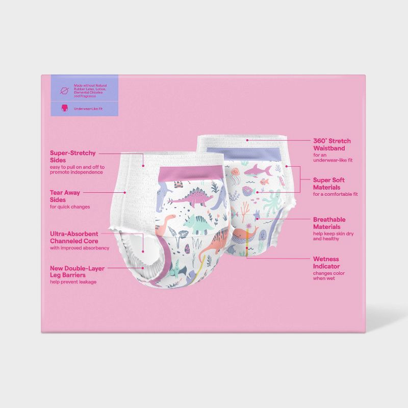 slide 4 of 7, Girls' Disposable Training Pants - 4T-5T - 70ct - up&up™, 70 ct