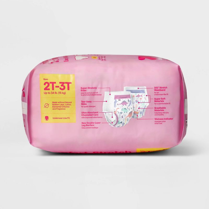 slide 4 of 7, Girls' Disposable Training Pants - 2T-3T - 28ct - up&up™, 28 ct