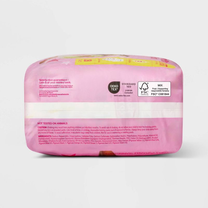 slide 5 of 7, Girls' Disposable Training Pants - 2T-3T - 28ct - up&up™, 28 ct