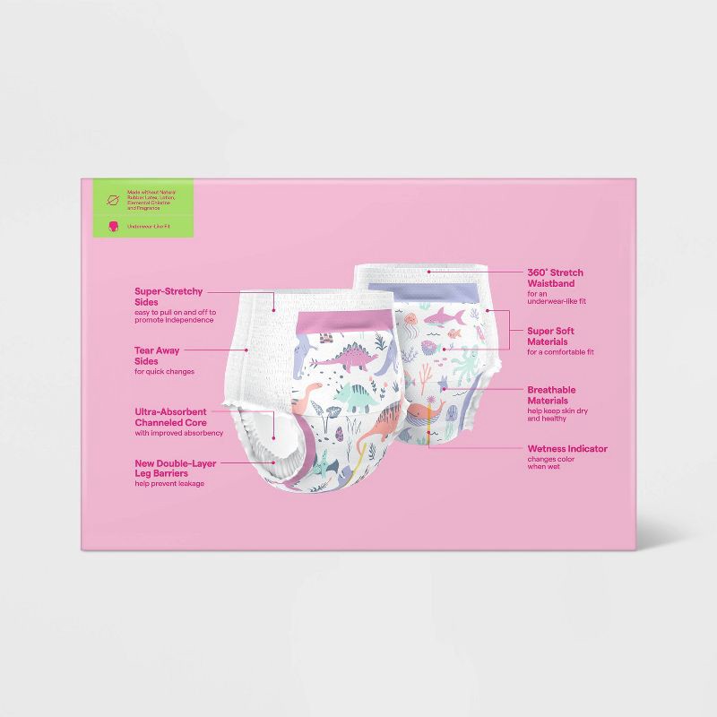 slide 4 of 7, Girls' Disposable Training Pants - 3T-4T - 86ct - up&up™, 86 ct