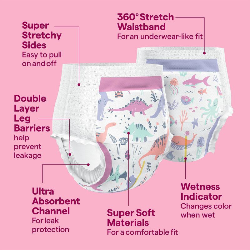 slide 7 of 7, Girls' Disposable Training Pants - 3T-4T - 24ct - up&up™, 24 ct