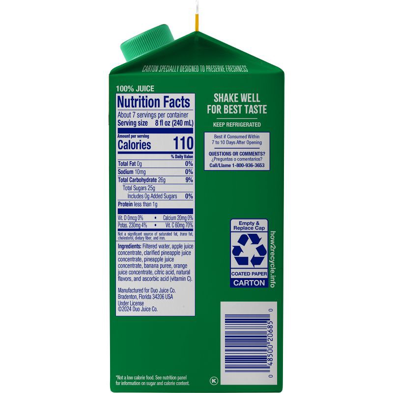 slide 3 of 7, Dole Juice Pineapple Orange Banana Juice Blend - 52 fl oz, 52 fl oz