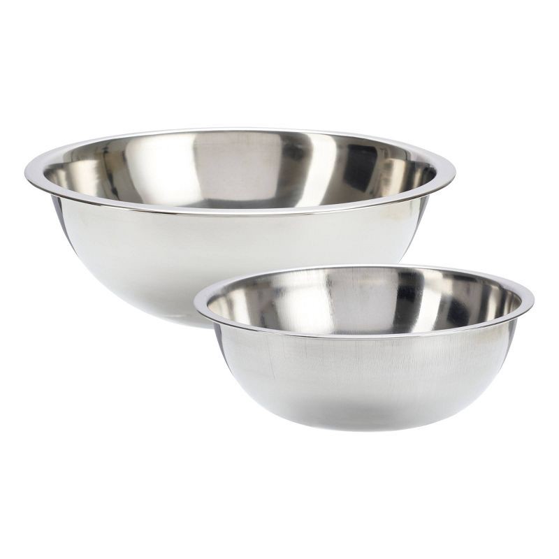 slide 1 of 12, GoodCook 2pc Stainless Steel Mixing Bowl Set, 2 ct