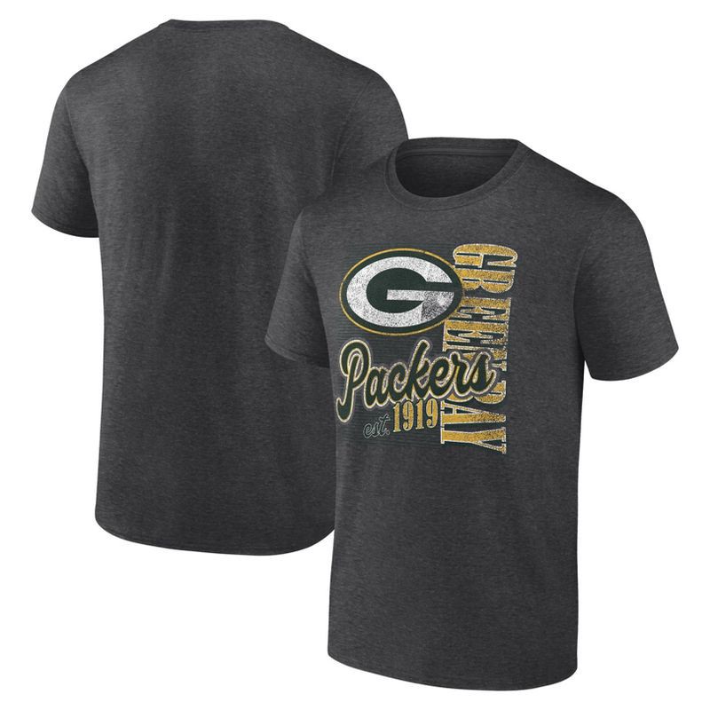 slide 3 of 3, NFL Green Bay Packers Men's Gray Short Sleeve T-Shirt - S, 1 ct