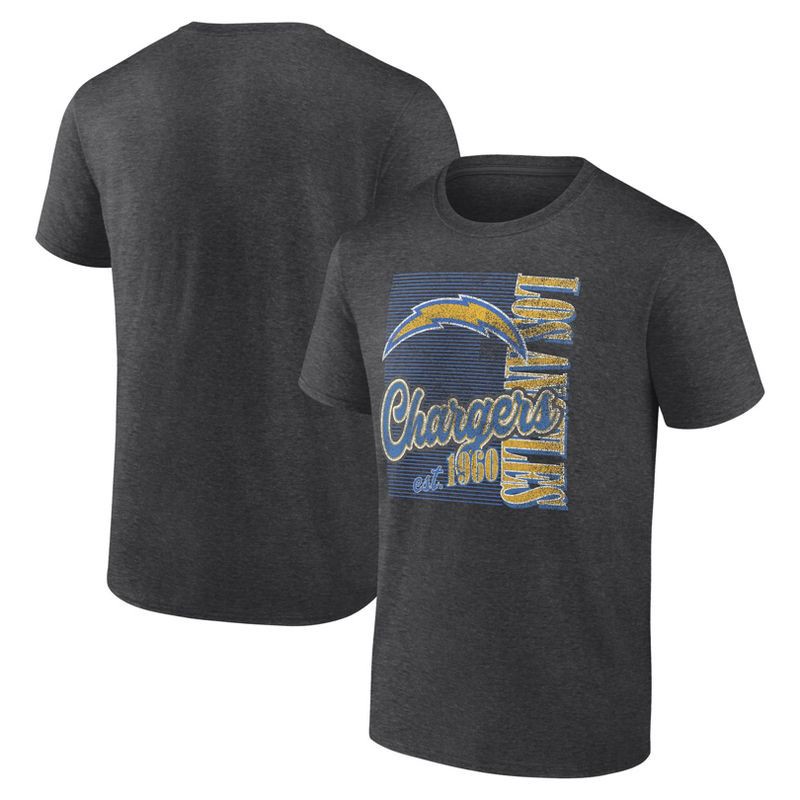 slide 3 of 3, NFL Los Angeles Chargers Men's Gray Short Sleeve T-Shirt - S, 1 ct