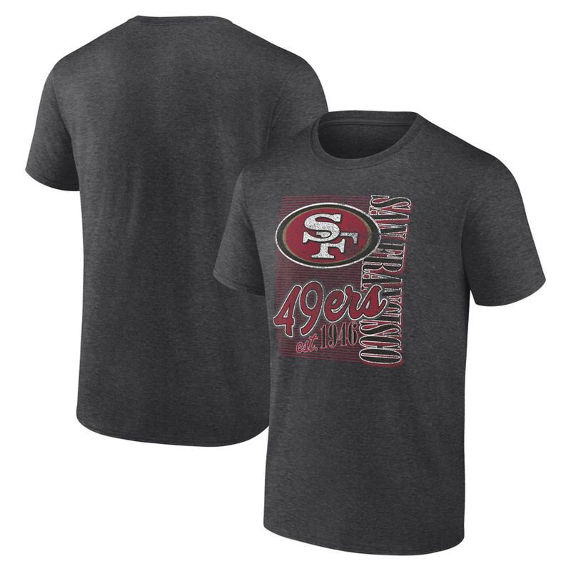 slide 3 of 3, NFL San Francisco 49ers Men's Gray Short Sleeve T-Shirt - L, 1 ct