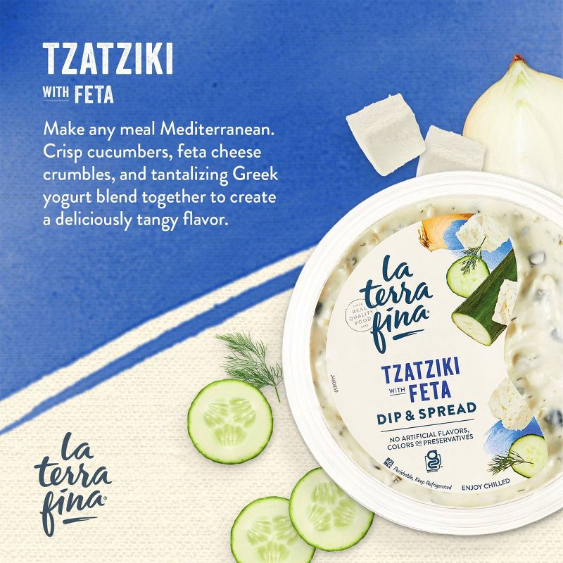 slide 6 of 6, La Terra Fina Tzatziki with Feta Dip - 10oz, 10 oz