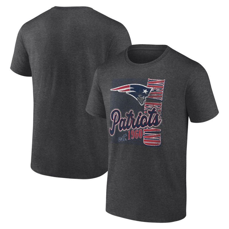 slide 3 of 3, NFL New England Patriots Men's Gray Short Sleeve T-Shirt - XL, 1 ct
