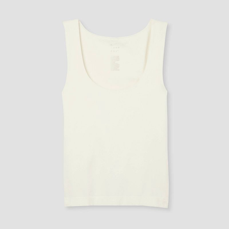 slide 4 of 4, Women's Slim Fit Seamless Tank Top - A New Day™ Off-White XS: Lightweight Sleeveless Scoopneck Pullover, 1 ct