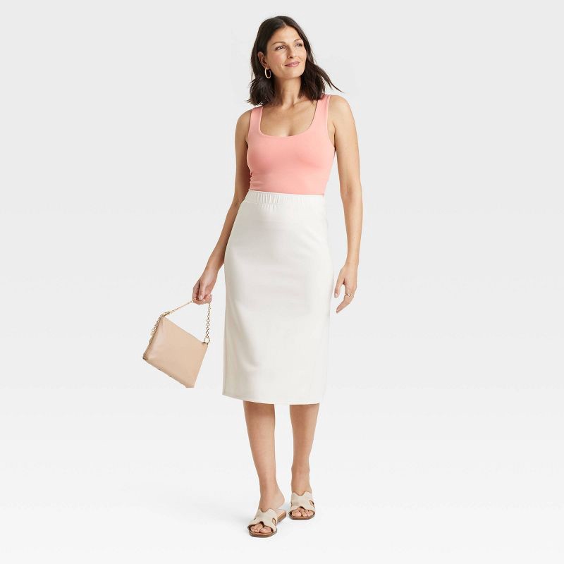 slide 3 of 4, Women's Slim Fit Seamless Tank Top - A New Day™ Pink S: Lightweight Sleeveless Scoopneck Jersey Pullover, 1 ct