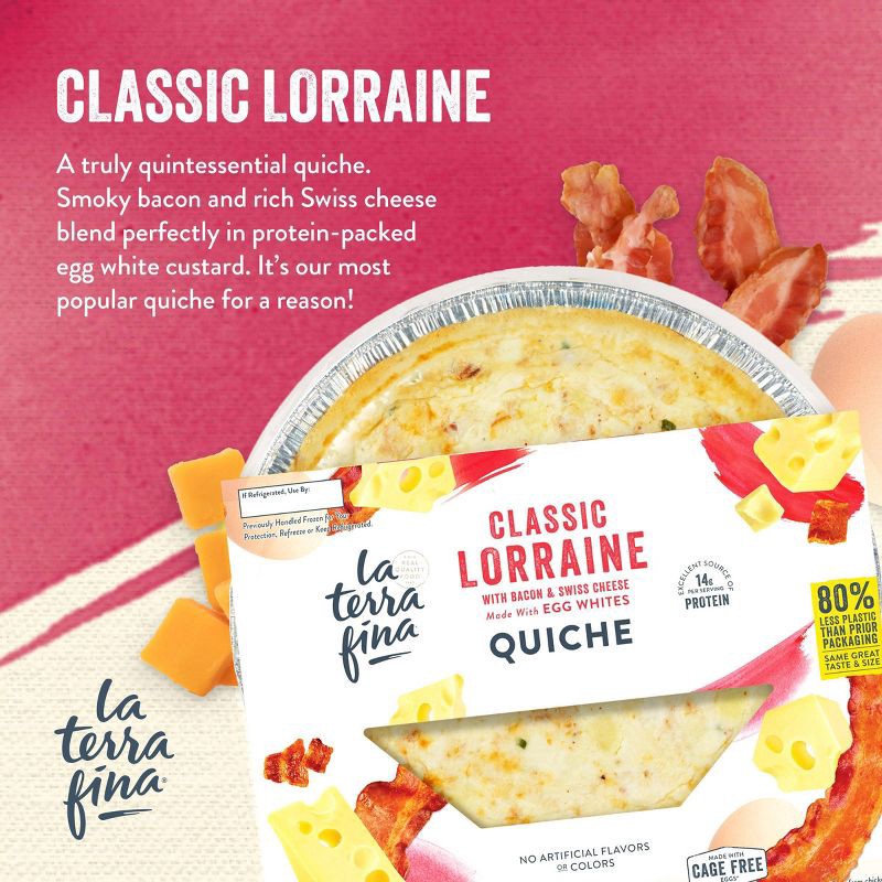 slide 3 of 6, La Terra Fina Lorraine Quiche - 23oz, 23 oz