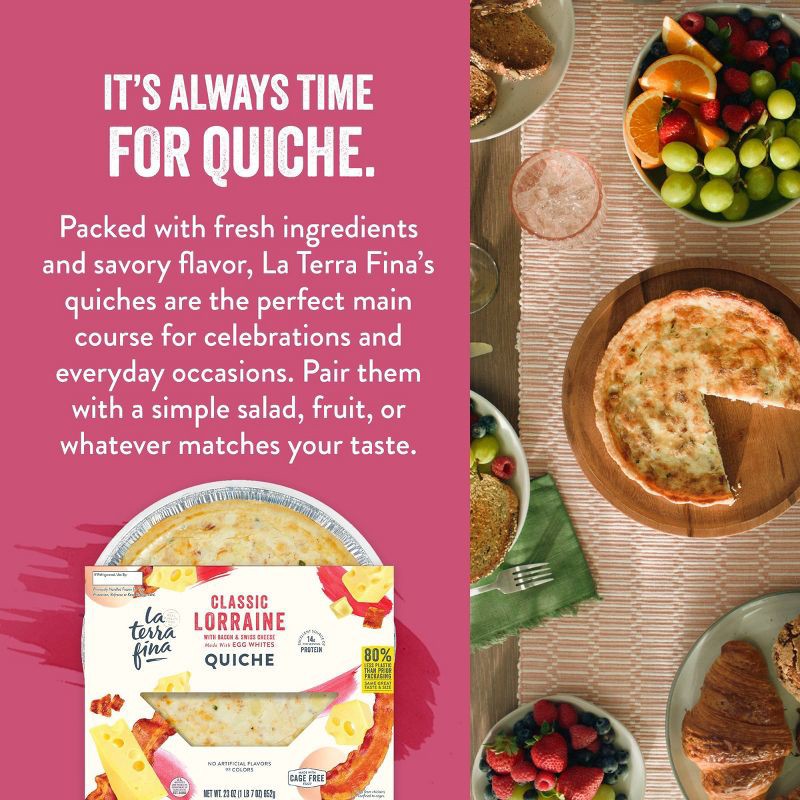 slide 4 of 6, La Terra Fina Lorraine Quiche - 23oz, 23 oz