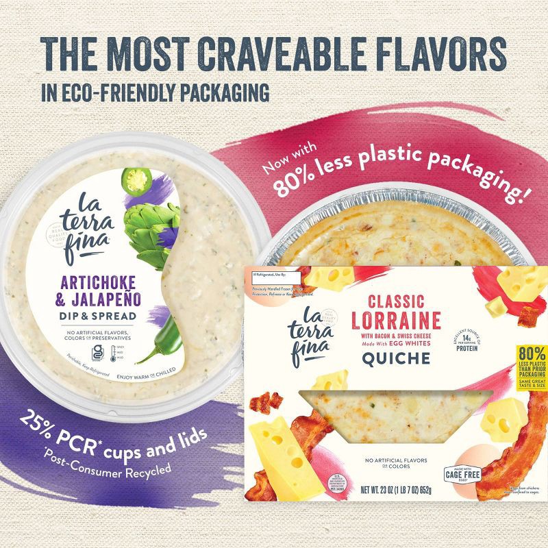 slide 5 of 6, La Terra Fina Lorraine Quiche - 23oz, 23 oz