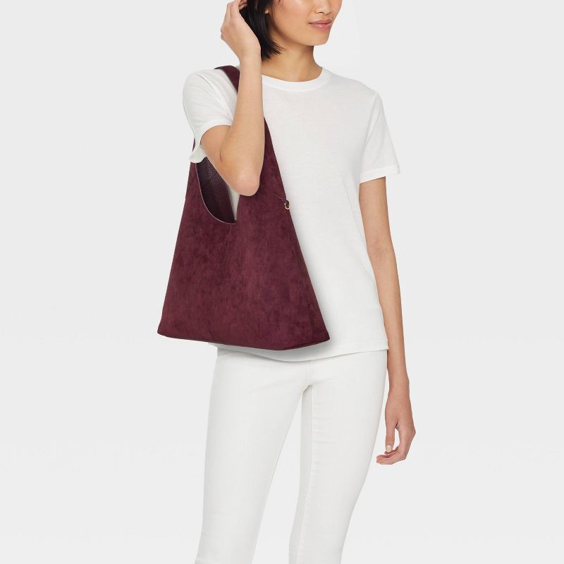 slide 3 of 5, Oversized Slouchy Shoulder Bag - Universal Thread™ Burgundy, 1 ct