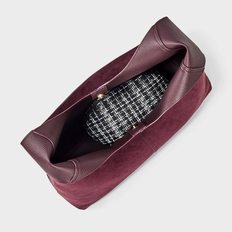 slide 5 of 5, Oversized Slouchy Shoulder Bag - Universal Thread™ Burgundy, 1 ct