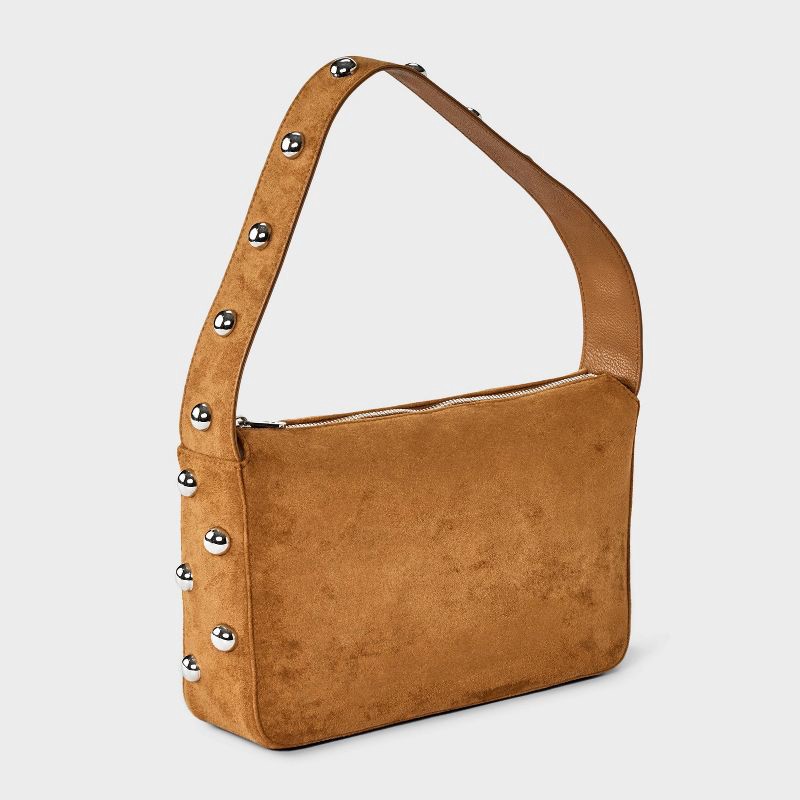 slide 3 of 5, Studded Shoulder Bag - Universal Thread™ Brown, 1 ct