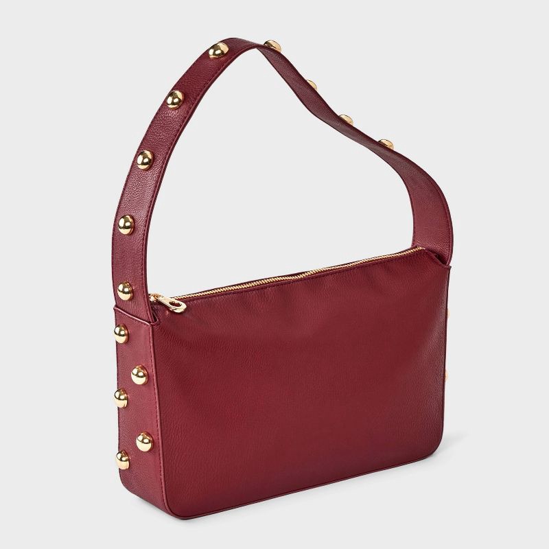 slide 3 of 5, Studded Shoulder Bag - Universal Thread™ Berry Red, 1 ct