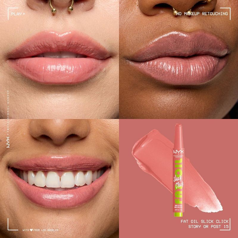 slide 3 of 10, NYX Professional Makeup Fat Oil Slick Click Tinted Lip Balm - Story or Post - 0.07oz, 0.07 oz