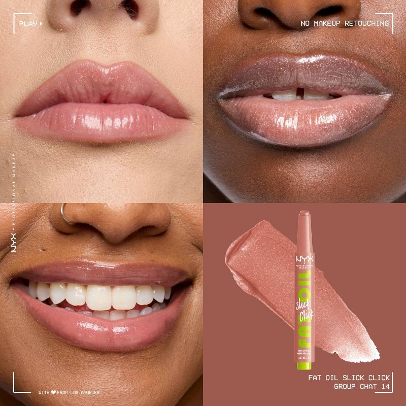 slide 3 of 10, NYX Professional Makeup Fat Oil Slick Click Tinted Lip Balm - Group Chat - 0.07oz, 0.07 oz