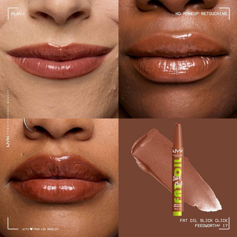 slide 3 of 10, NYX Professional Makeup Fat Oil Slick Click Tinted Lip Balm - Feedworthy - 0.07oz, 0.07 oz