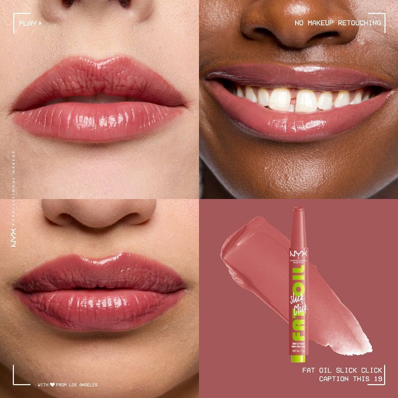 slide 3 of 10, NYX Professional Makeup Fat Oil Slick Click Tinted Lip Balm - Caption This - 0.07oz, 0.07 oz