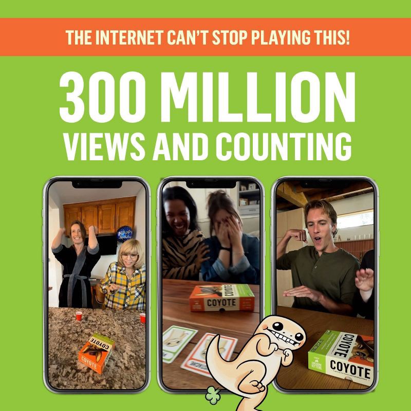 slide 3 of 10, Exploding Kittens Coyote Card Game: Social Skills Development, 10-Minute Playtime, 3+ Players, Full Game, 1 ct