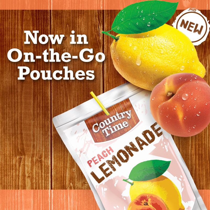 slide 3 of 9, Country Time Peach Lemonade Juice Boxes - 10pk/6 fl oz Pouches, 10 ct; 6 fl oz