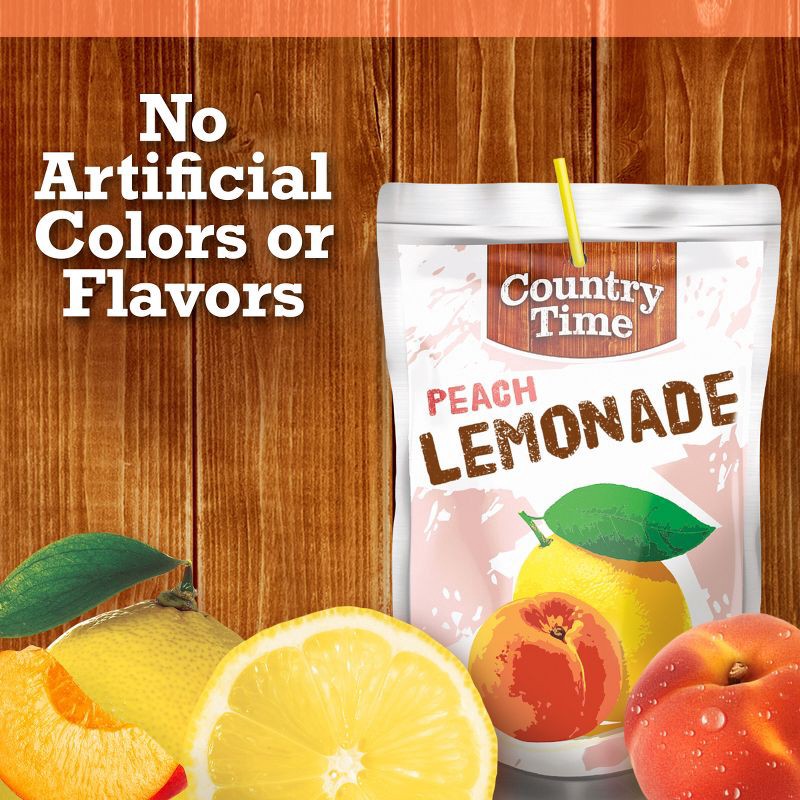 slide 5 of 9, Country Time Peach Lemonade Juice Boxes - 10pk/6 fl oz Pouches, 10 ct; 6 fl oz