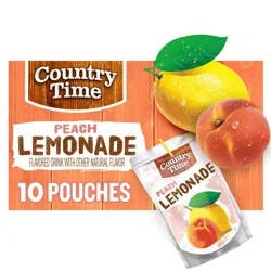 Country Time Peach Lemonade Juice Boxes - 10pk/6 fl oz Pouches