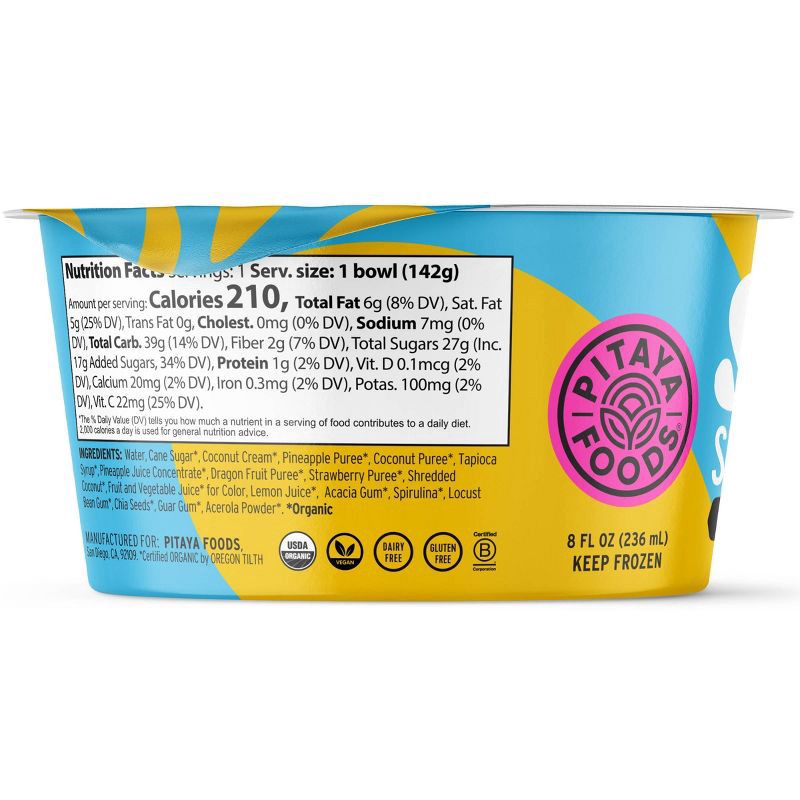 slide 3 of 8, Pitaya Foods Frozen Organic Pineapple & Blue Coconut Swirl Smoothie Bowl - 8 fl oz, 8 fl oz