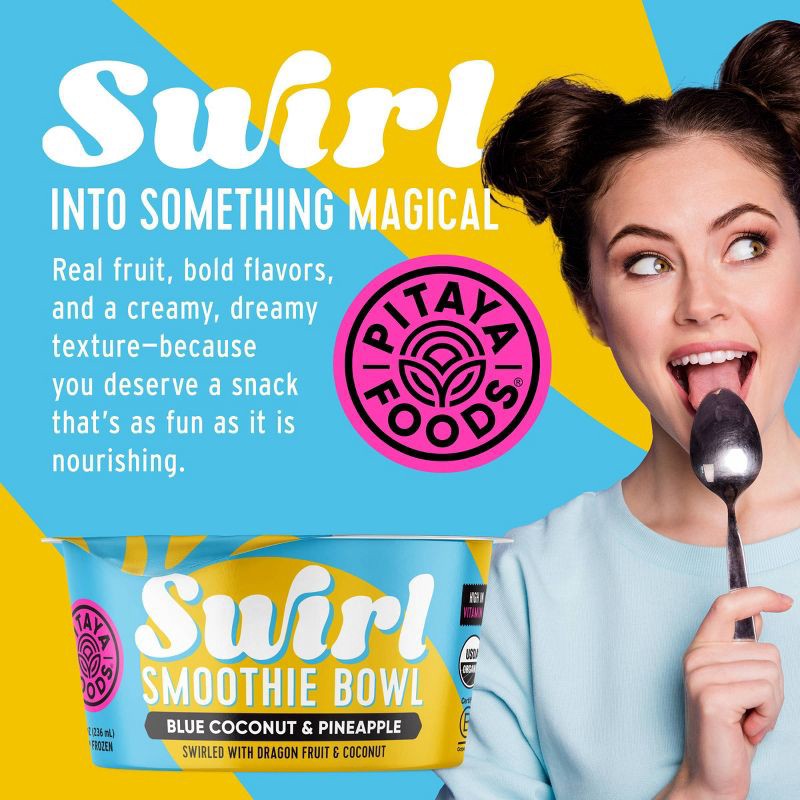 slide 6 of 8, Pitaya Foods Frozen Organic Pineapple & Blue Coconut Swirl Smoothie Bowl - 8 fl oz, 8 fl oz