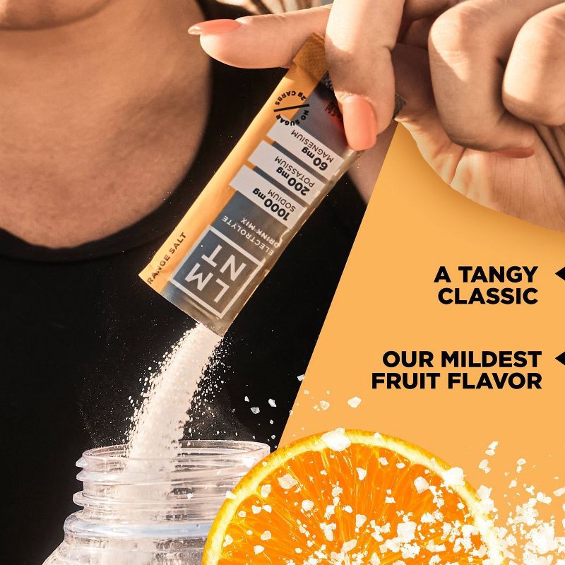 slide 5 of 6, LMNT Zero-Sugar Electrolytes Drink - Orange Salt - 2.1oz/10ct, 2.1 oz, 10 ct