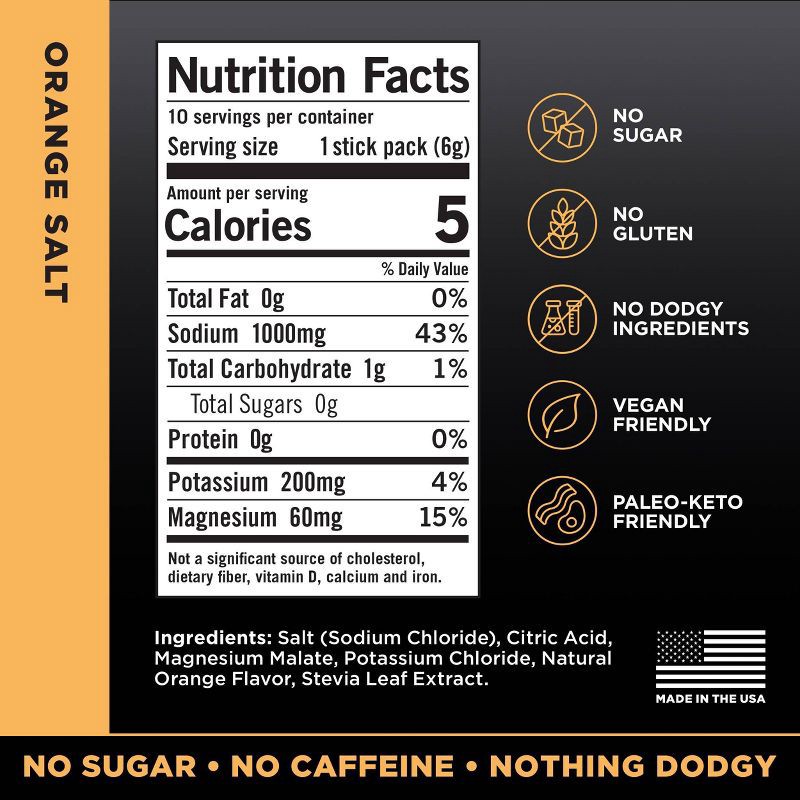 slide 6 of 6, LMNT Zero-Sugar Electrolytes Drink - Orange Salt - 2.1oz/10ct, 2.1 oz, 10 ct