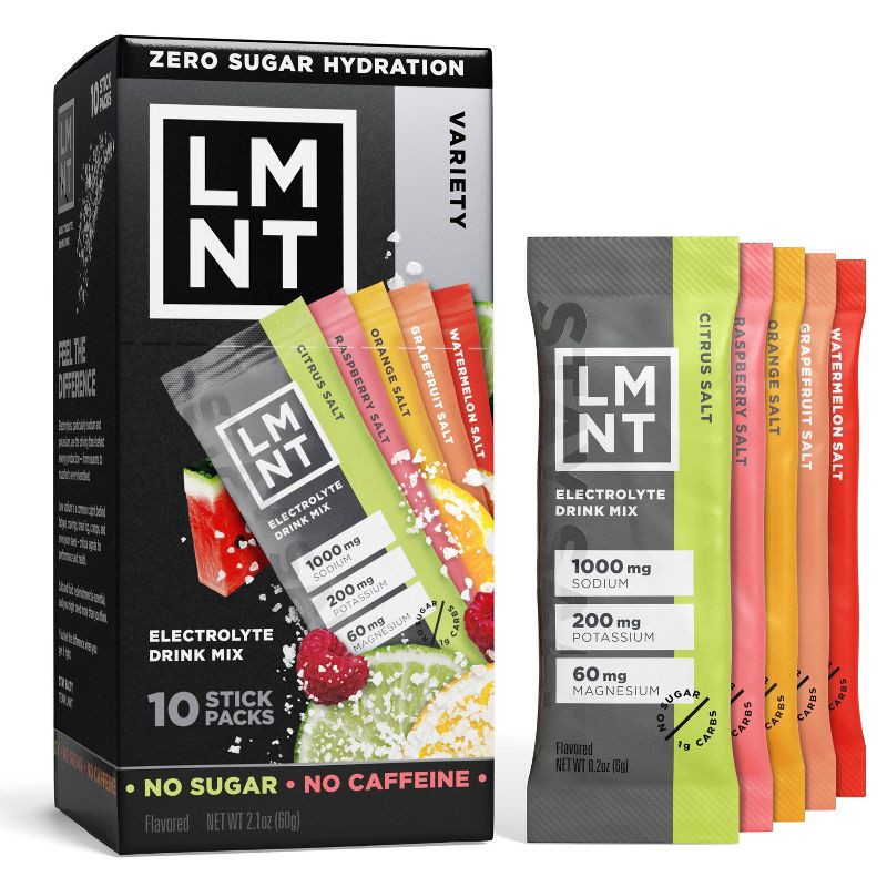 slide 1 of 6, LMNT Zero-Sugar Electrolytes Drink - Variety Pack - 2.1oz/10ct, 2.1 oz, 10 ct