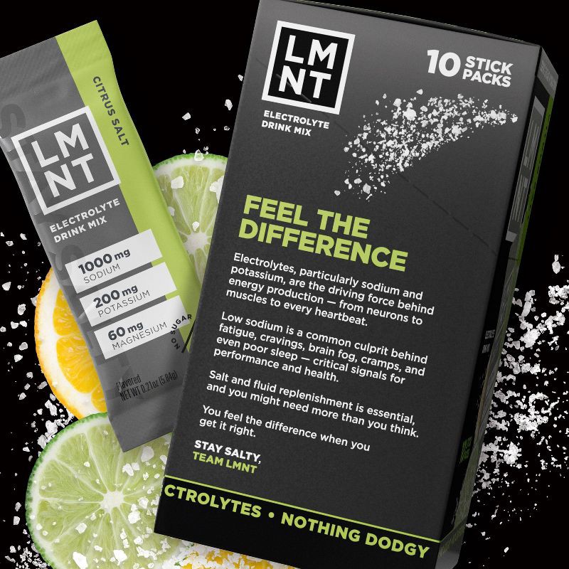slide 2 of 5, LMNT Zero-Sugar Electrolytes Drink - Citrus Salt - 2.1oz/10ct, 2.1 oz, 10 ct