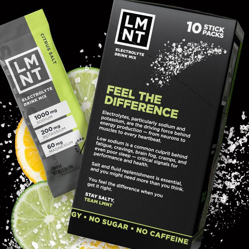 slide 2 of 6, LMNT Zero-Sugar Electrolytes Drink - Citrus Salt - 2.1oz/10ct, 2.1 oz, 10 ct